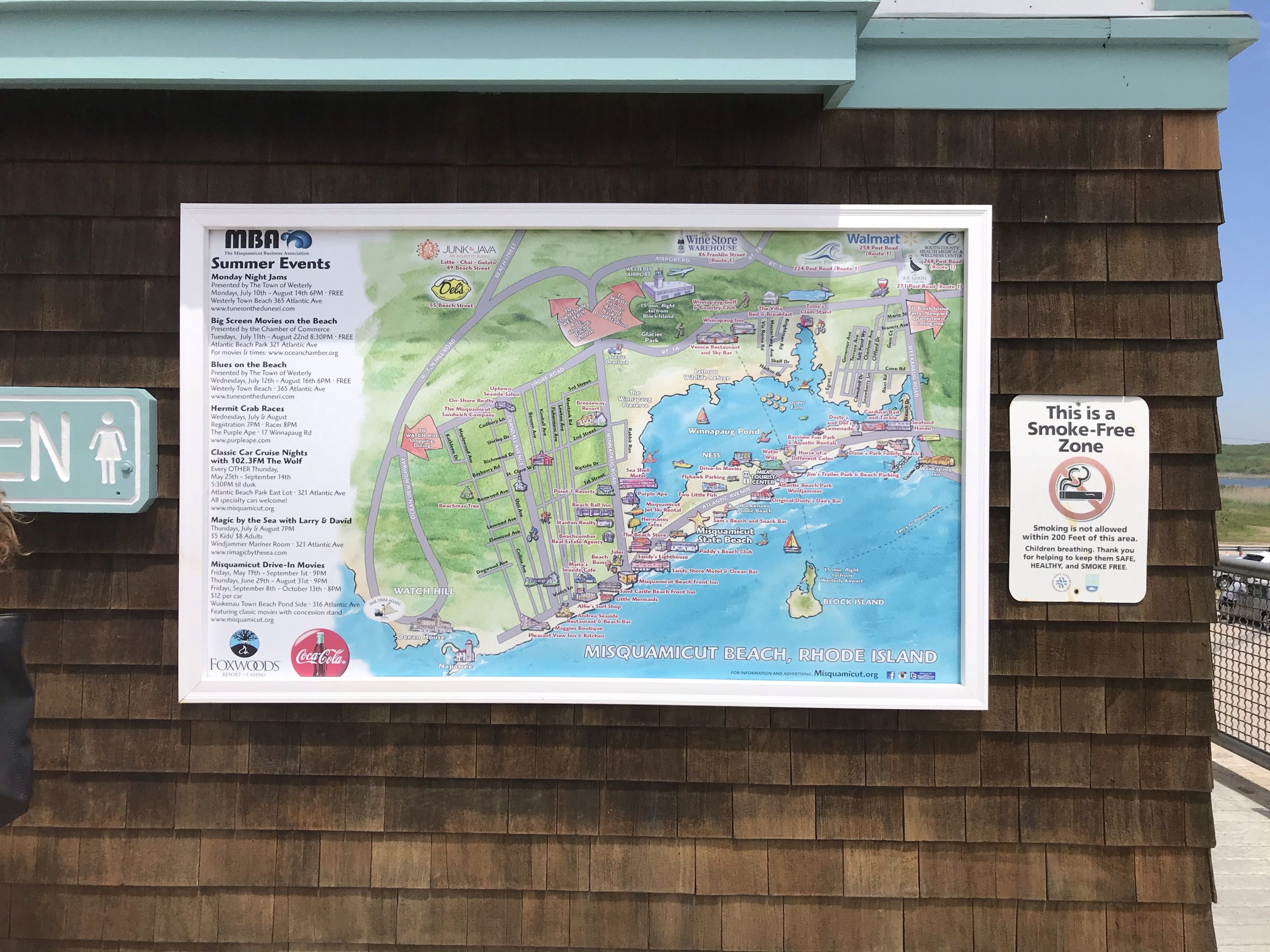 Misquamicut State Beach Westerly RI kid friendly activiteis and map posted