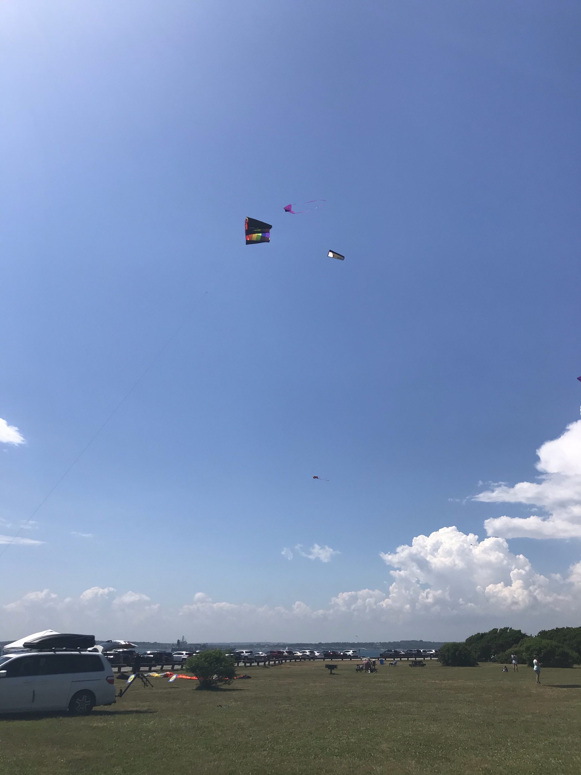 Brenton Point State Park in Newport with kids flying kites