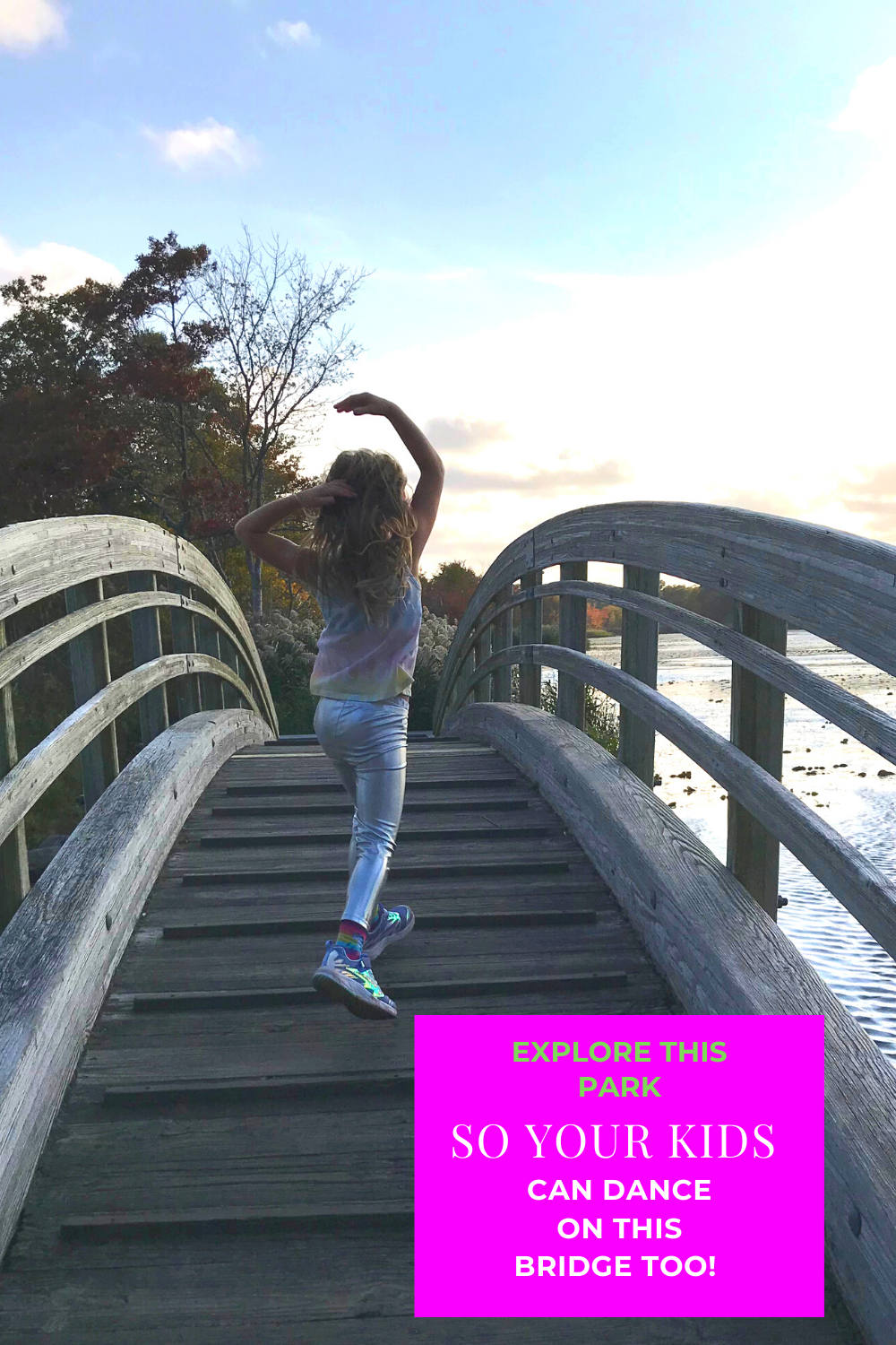 This bridge on this day made us all want to dance at Ryan Park in North Kingstown, RI