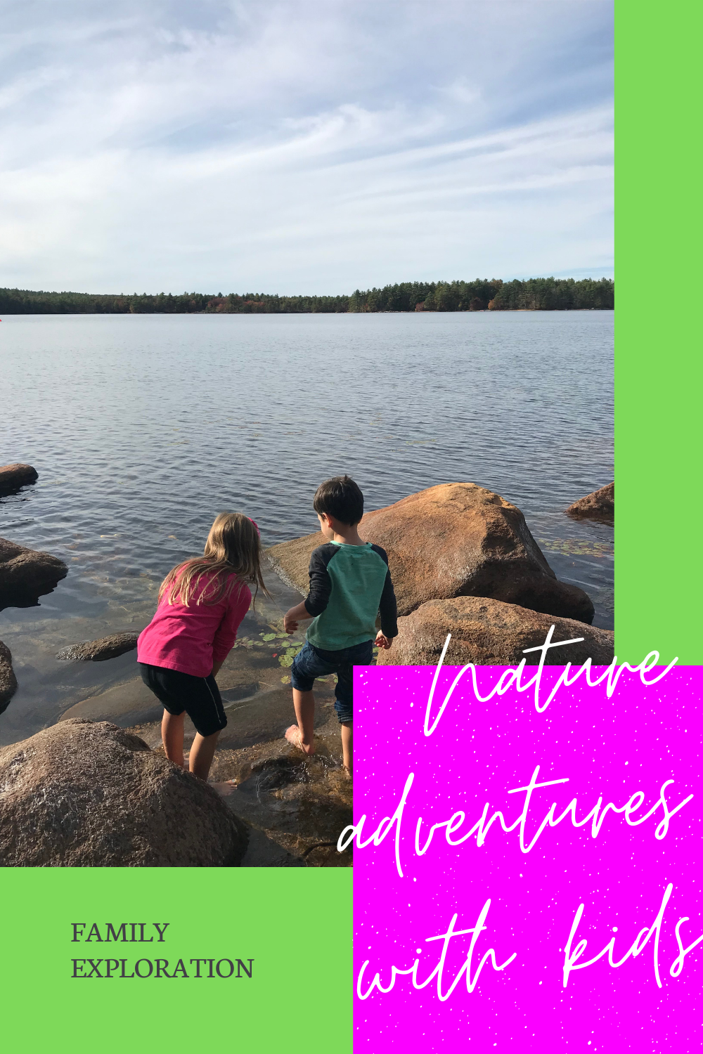 Yawgoo pond with kids who hike Yawgoog Pond with kids in Rockville, Rhode Island hiking trails
