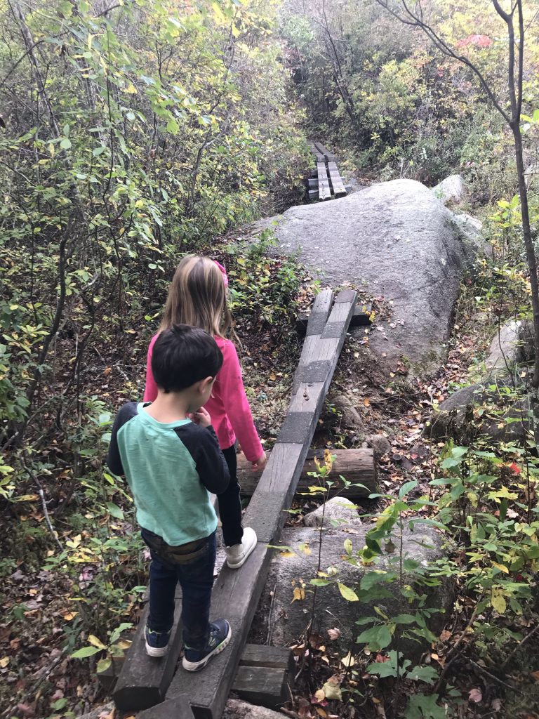 Yawgoog Pond with kids in Rockville, Rhode Island hiking trails