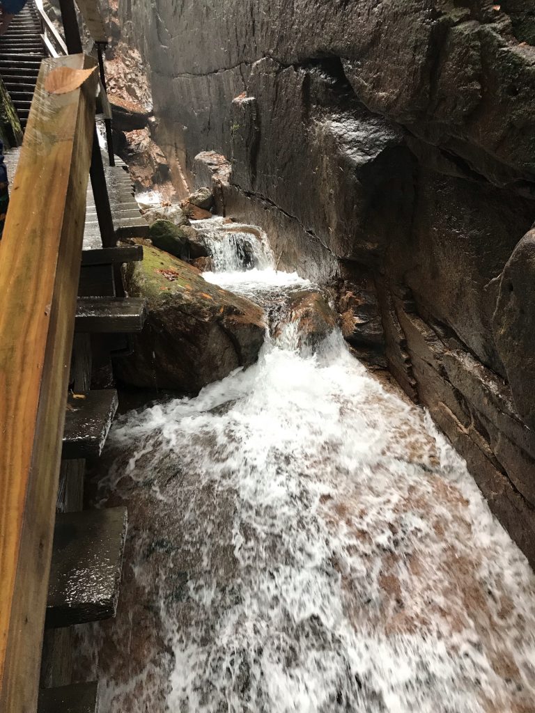 Flume Gorge in Franconia State Park New Hampshire with kids