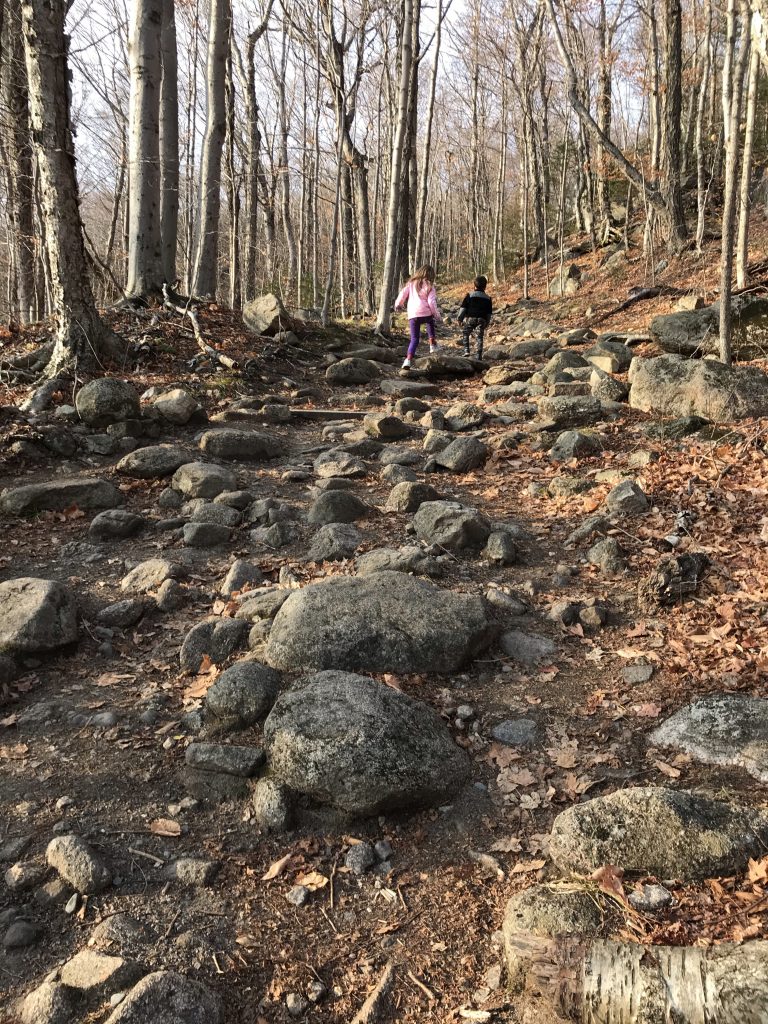Artists Bluff Hiking Trail with kids in New Hampshire