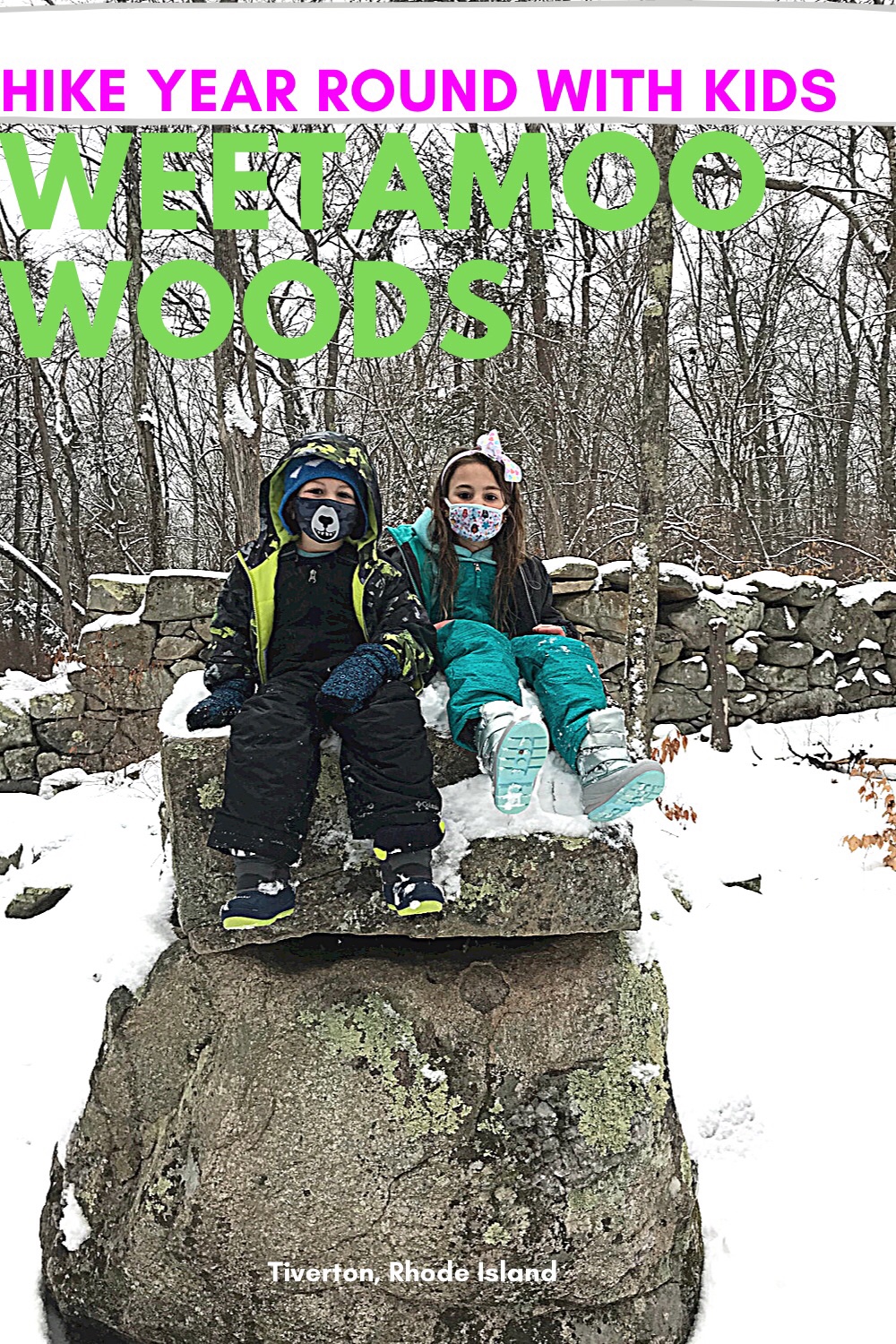 Weetamoo Woods with kids hiking in Tiverton, Rhode Island