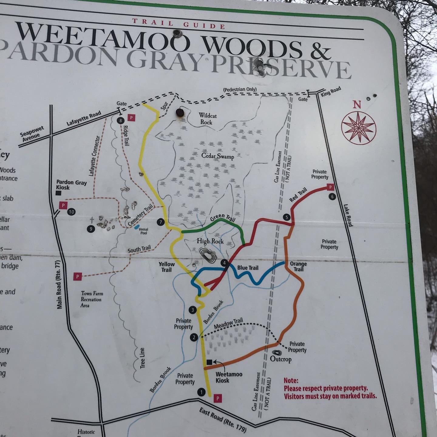 Weetamoo Woods with kids in Tiverton Rhode Island