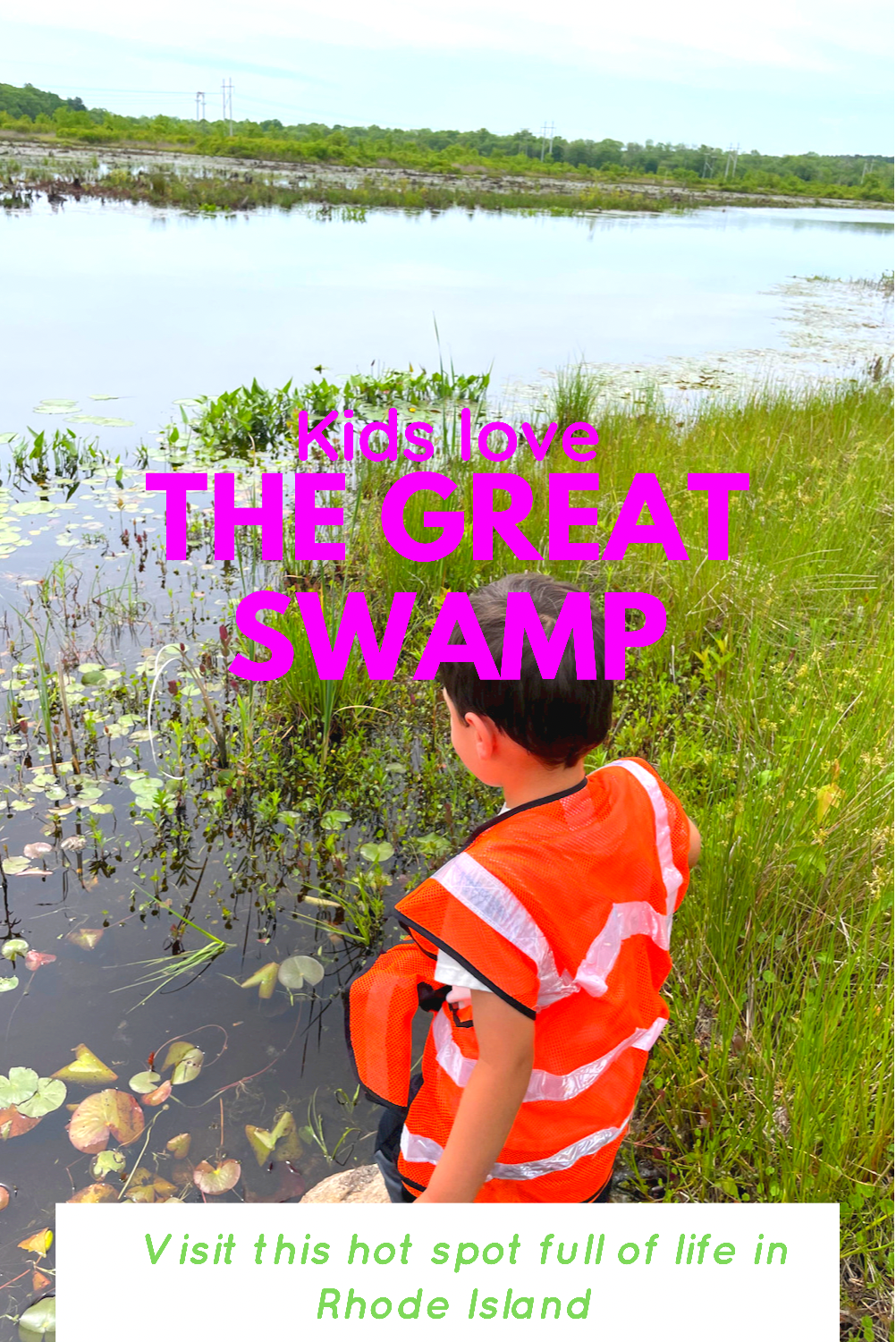 The Great Swamp Management Area with kids in Rhode Island