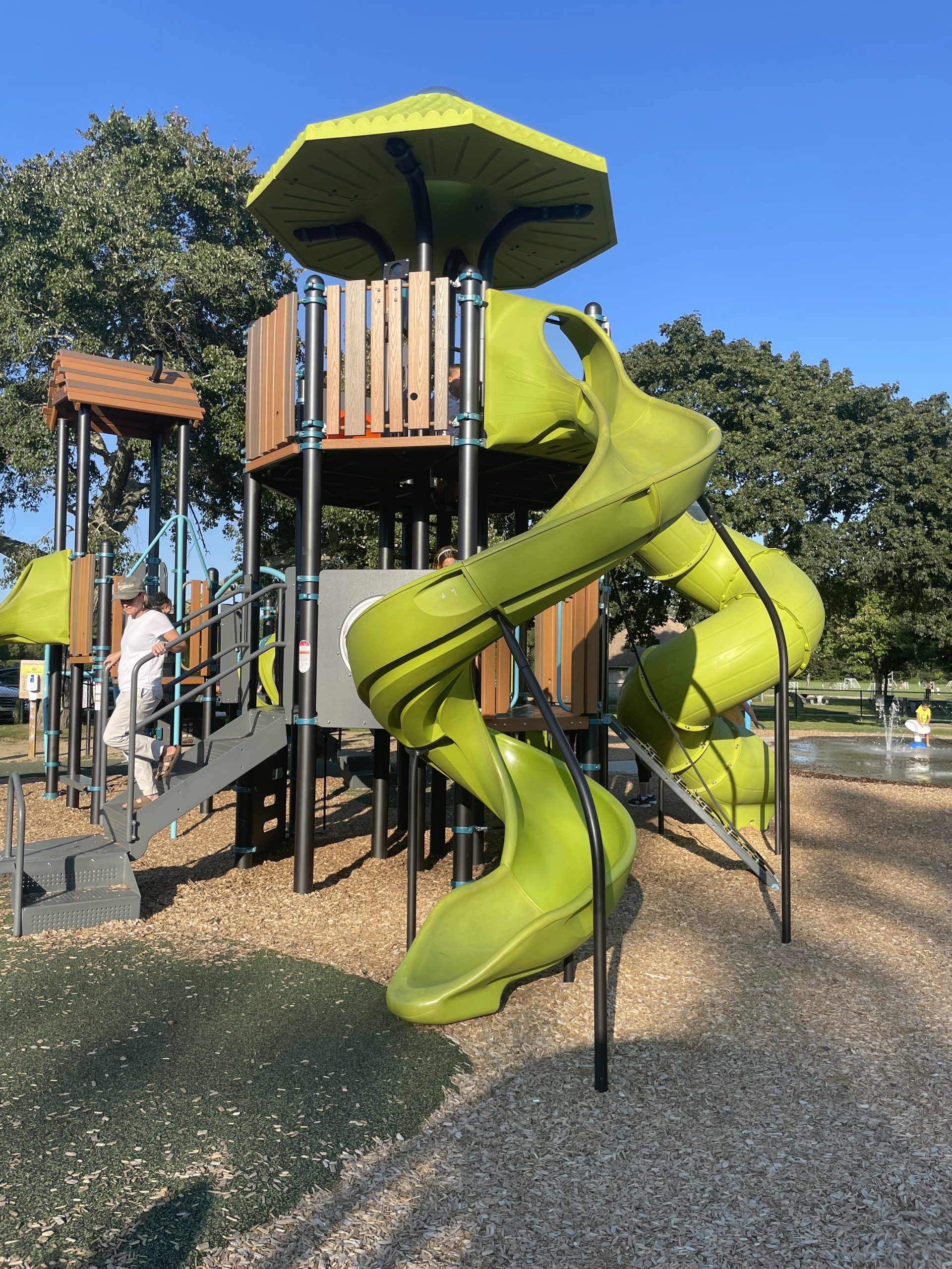 Wilson Park playground with kids in North Kingstown, Rhode Island