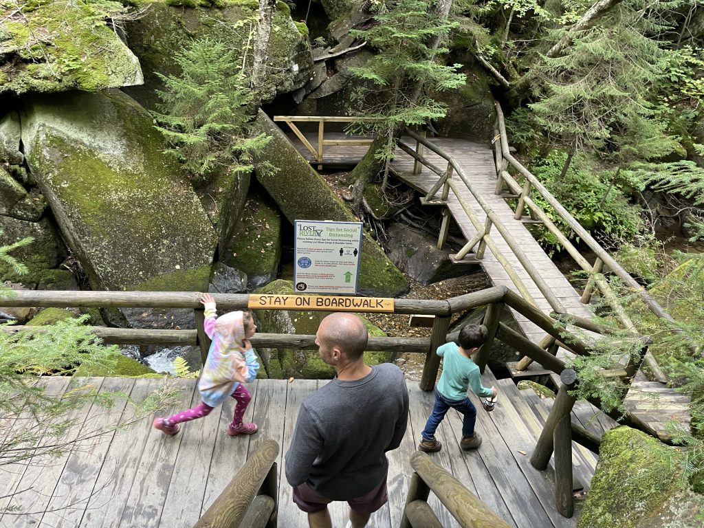 Lost River Gorge and Boulder Park in New Hampshire with kids