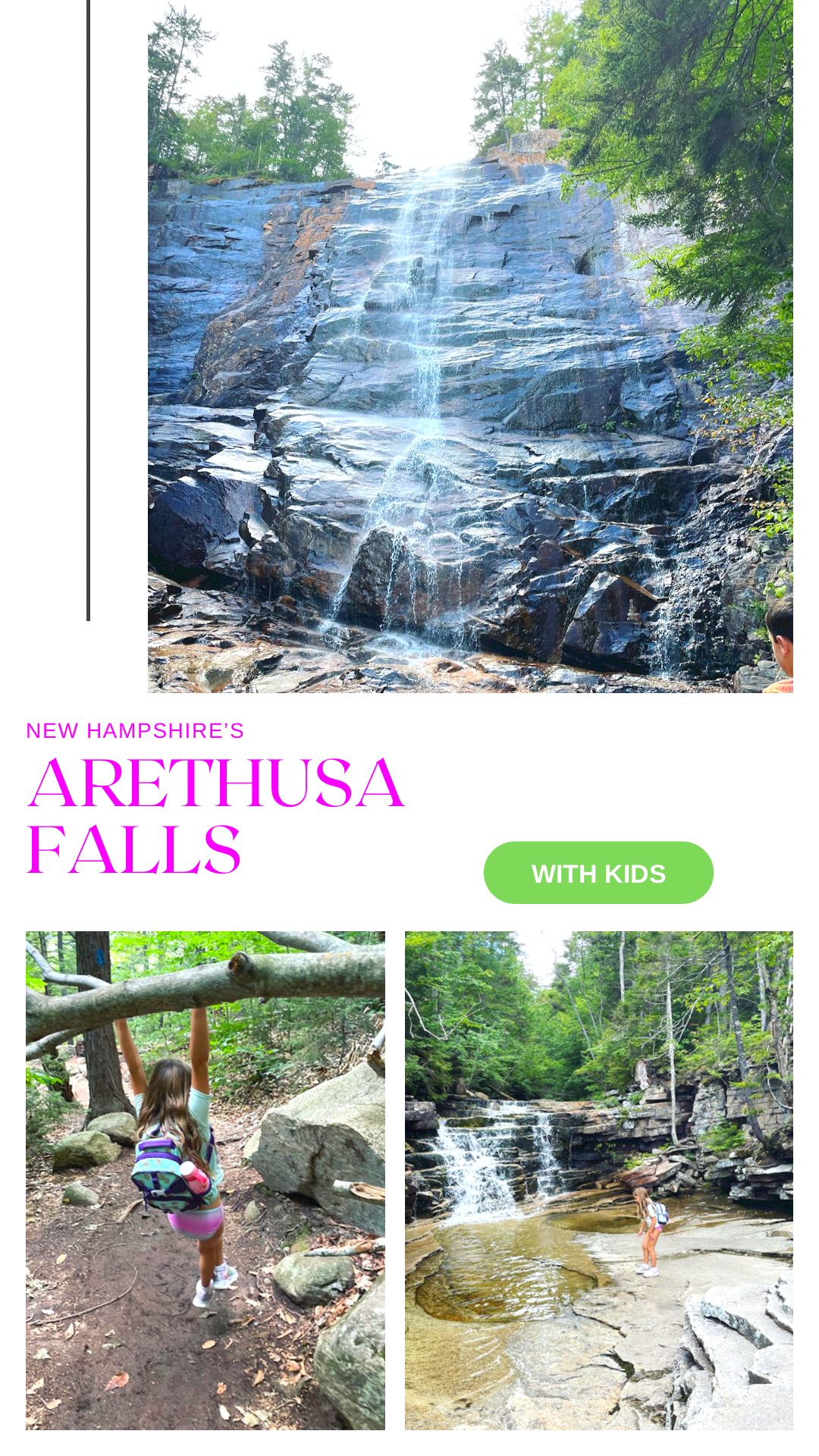 Arethusa Falls in New Hampshire Crawford Notch State Park 